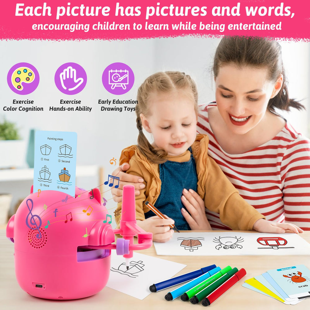 TREEFIA drawing robot with 100 drawing cards inspiring creative activities