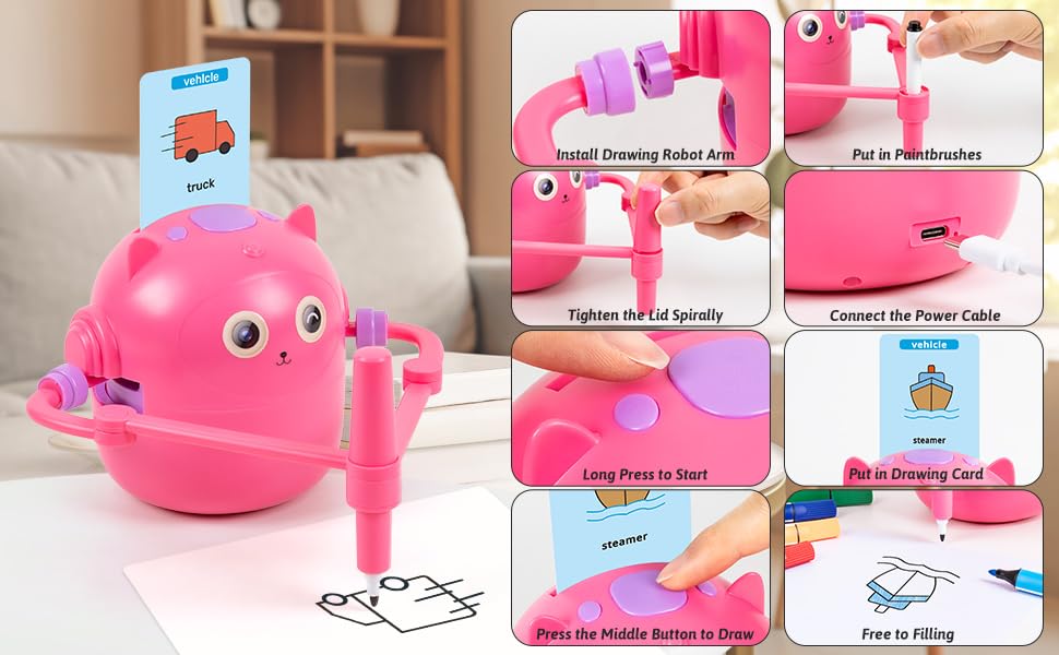 TREEFIA drawing robot rugged build stands up to busy play