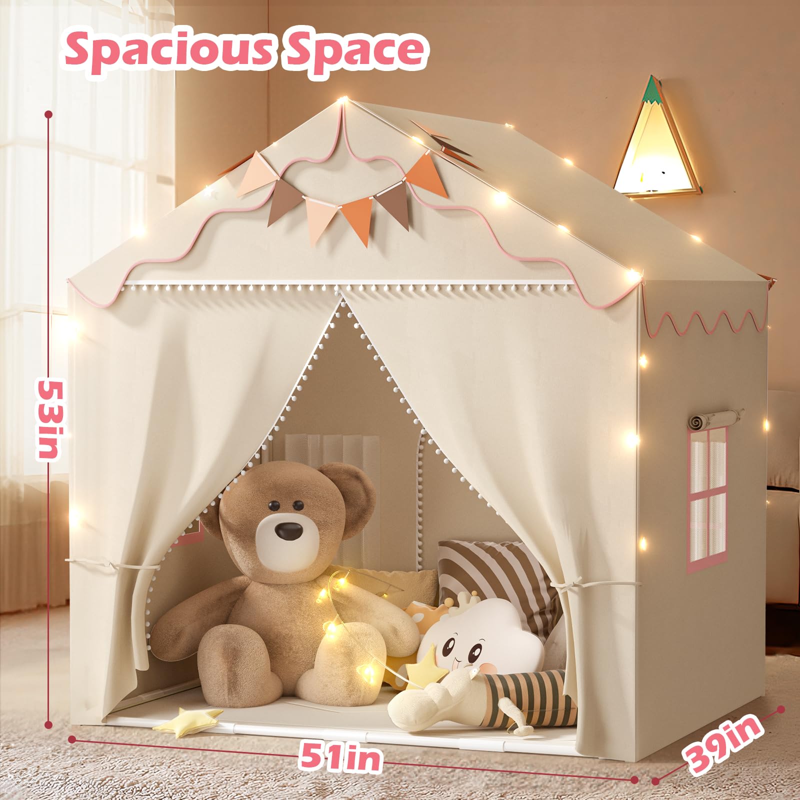 TreeStone indoor-outdoor tent ready for playtime anywhere.