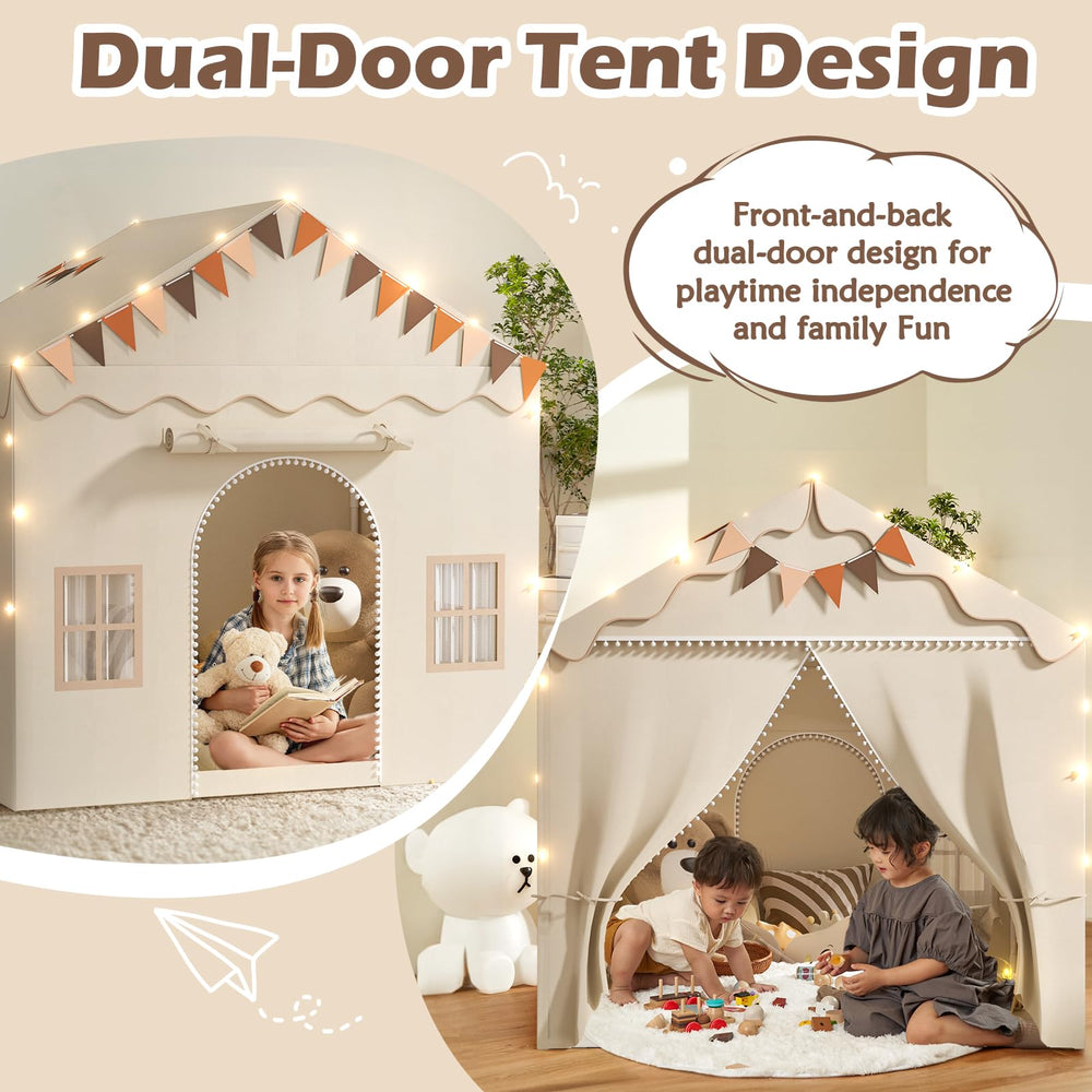 TreeStone Play Tent with open doors for easy, quick access during play