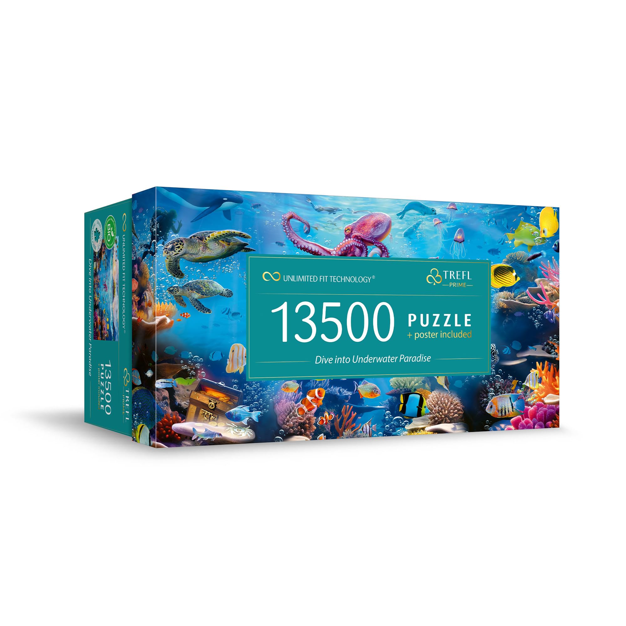 Trefl Dive into Underwater Paradise box cover featuring vibrant reef colors for immersive play