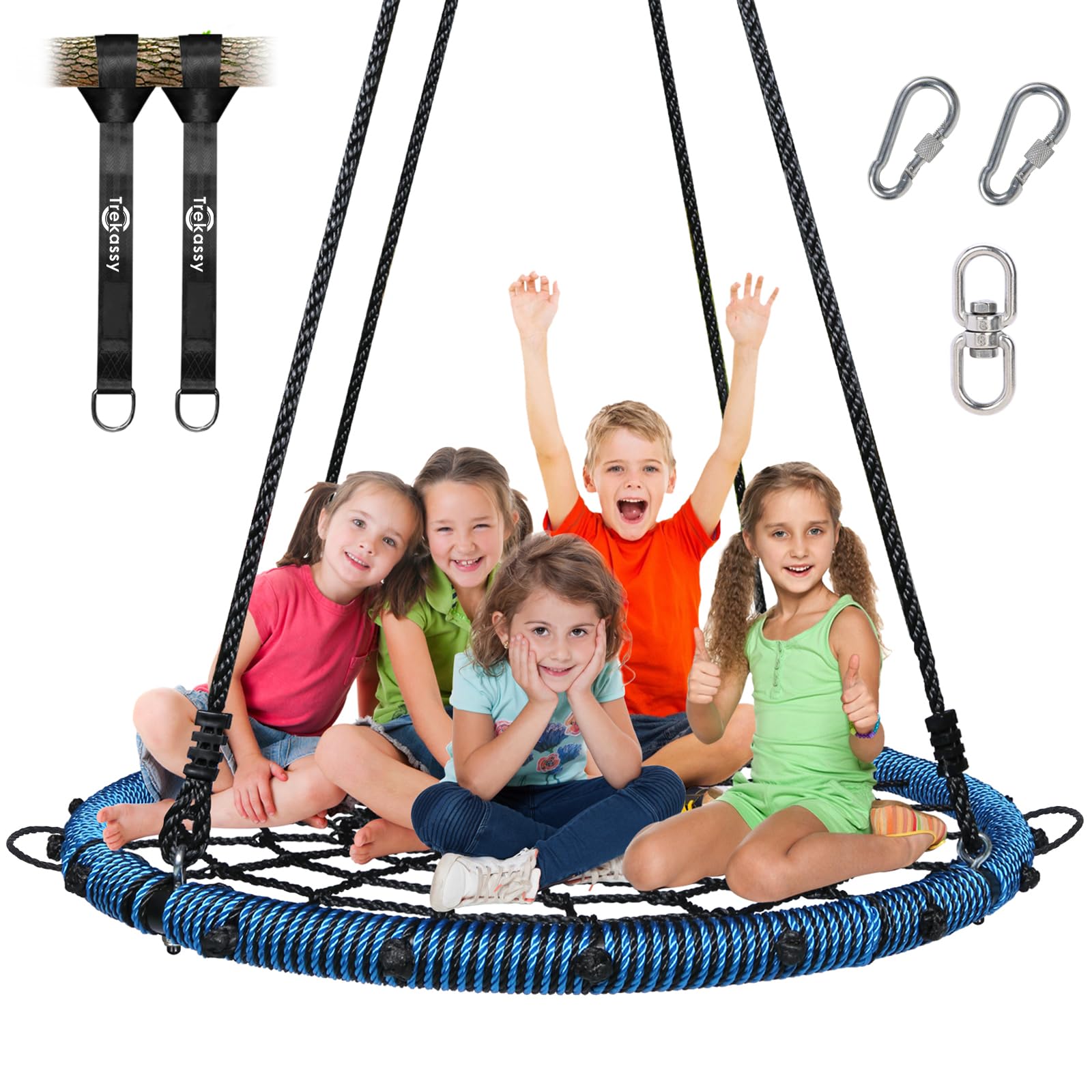 Trekassy 45-inch spider swing in backyard offering sturdy family fun