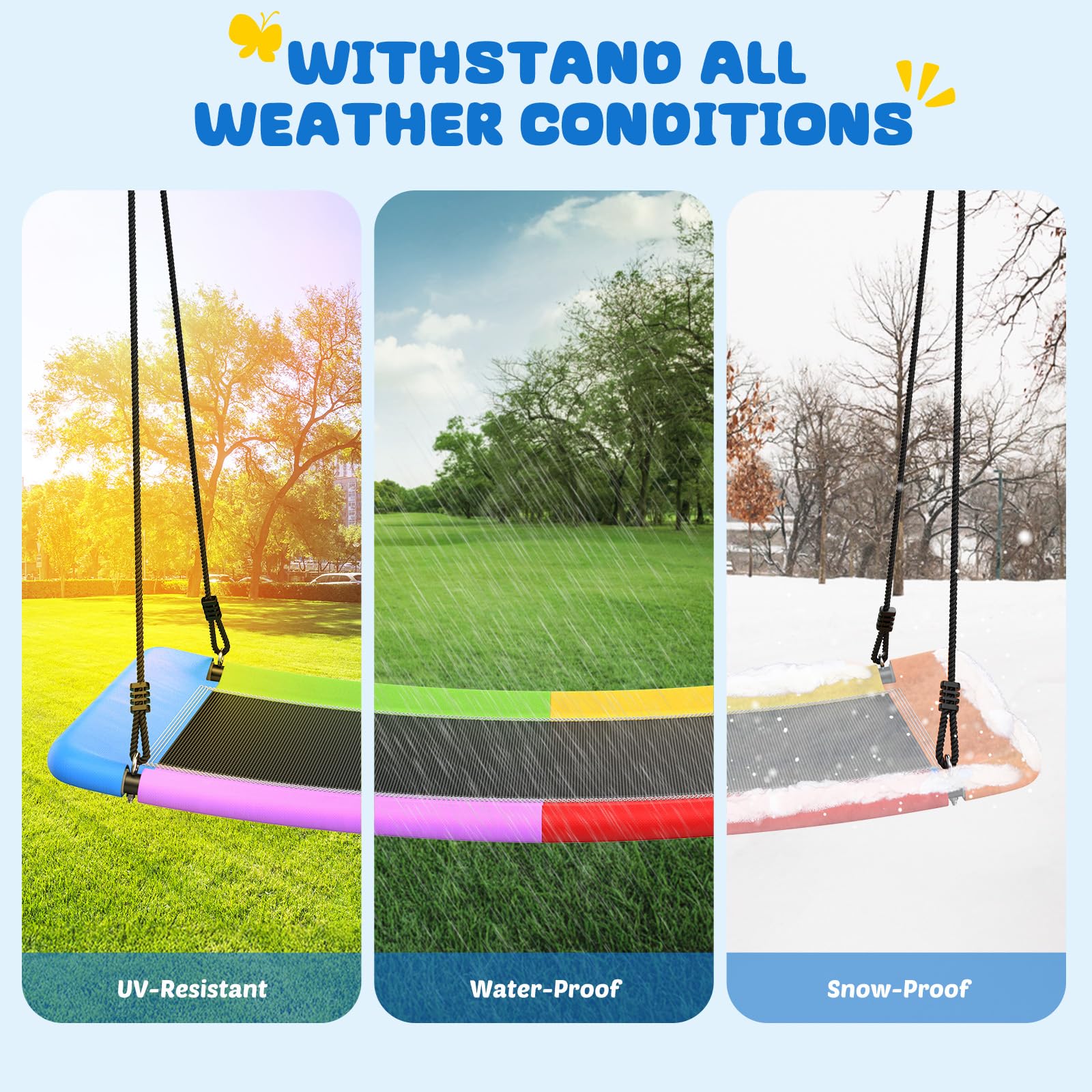 Trekassy all-weather swing seat designed for long-lasting outdoor use.