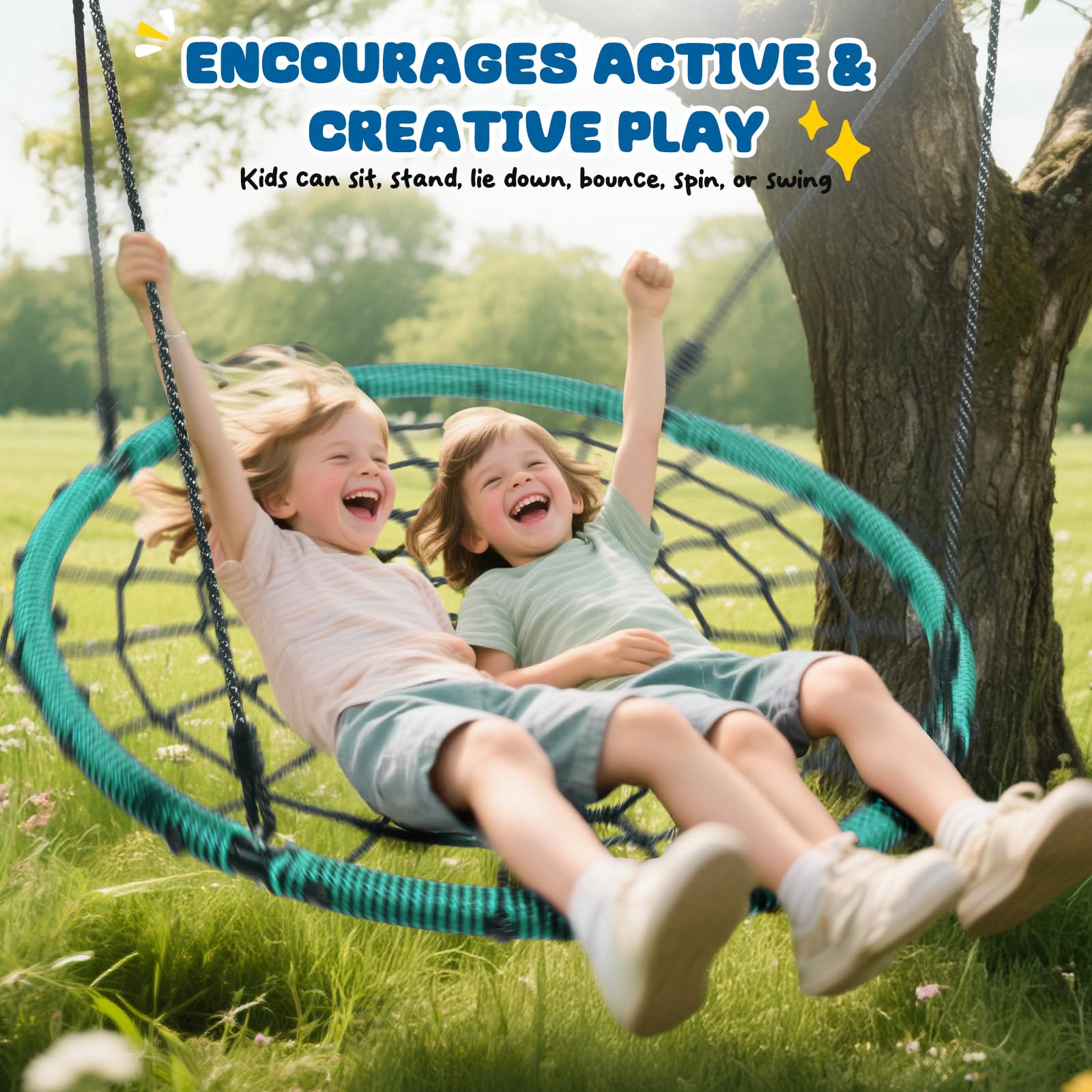 Trekassy backyard tree swing ideal for shared family playtime