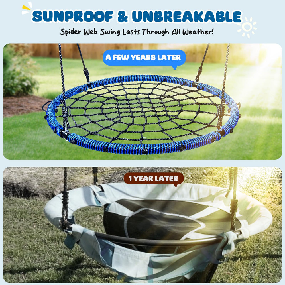 Trekassy durable braided rope and metal rings ensure safe play.