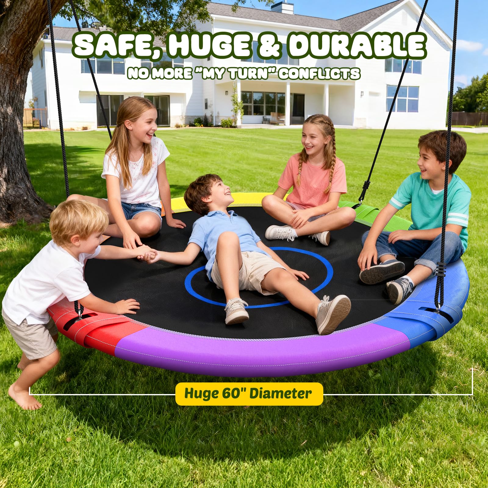 Secure adjustable hanging straps included with the Trekassy swing.