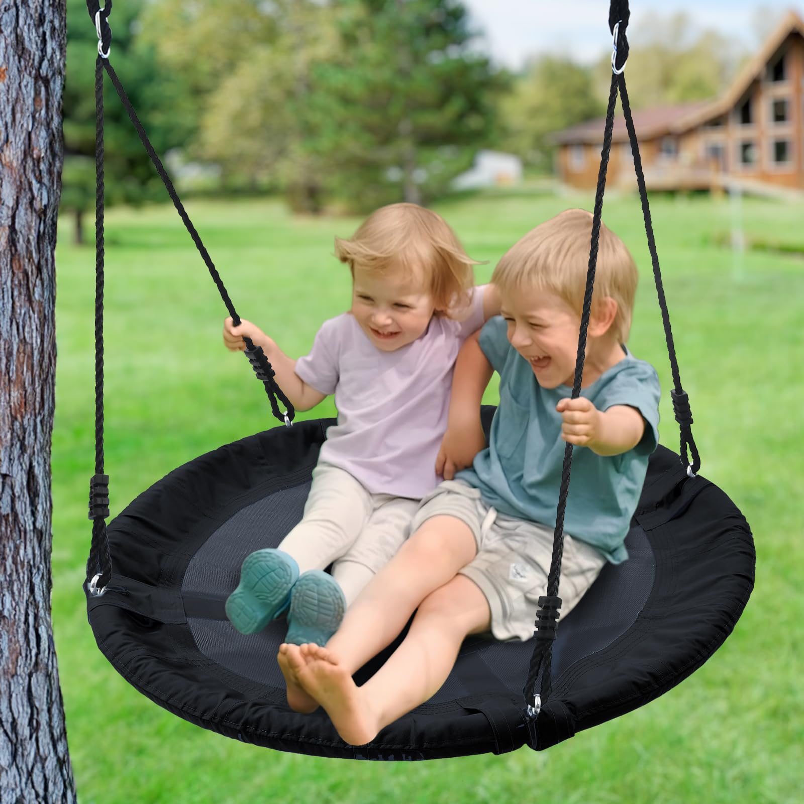 Trekassy swing supports kids and adults for shared fun