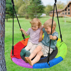 Trekassy saucer swing invites family-friendly outdoor fun.