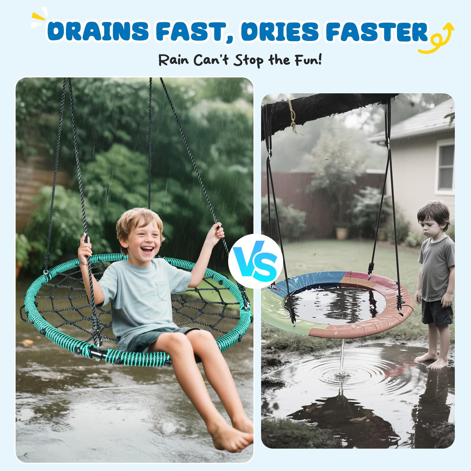 Trekassy outdoor saucer swing strap included allows immediate setup
