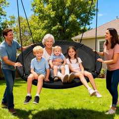 Trekassy saucer swing installed in a backyard playground