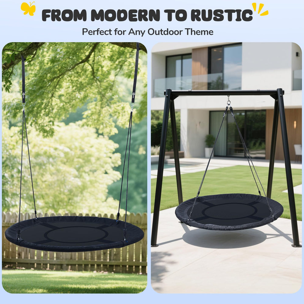 Trekassy saucer swing includes hanging straps for quick setup