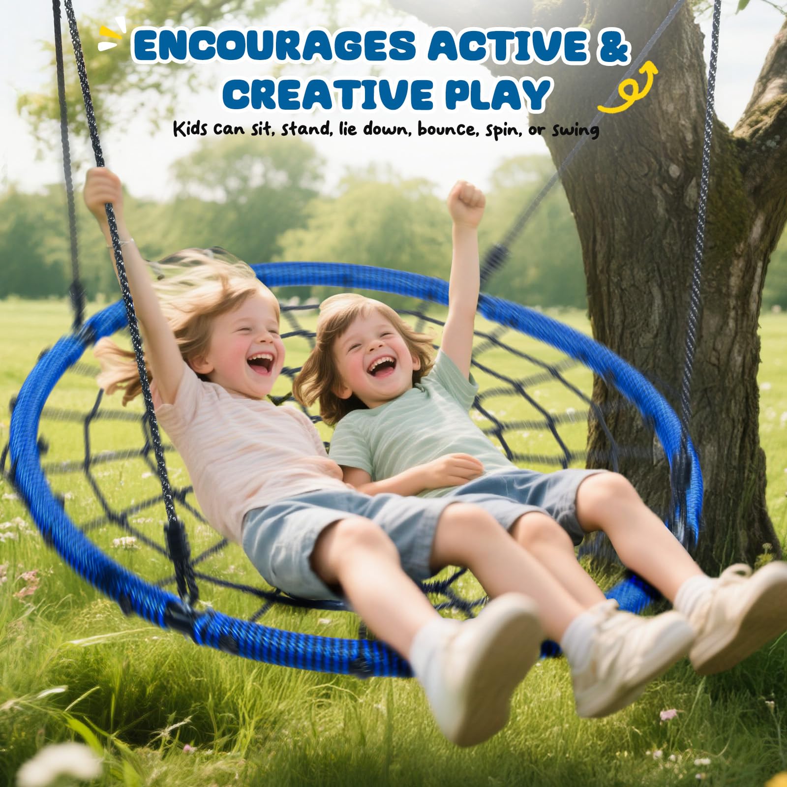 Trekassy strap hanging kit blue tree swing for quick, secure setup.