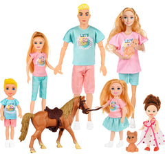 TREKFOX family dolls set with pregnant mom for nurturing role-play storytelling