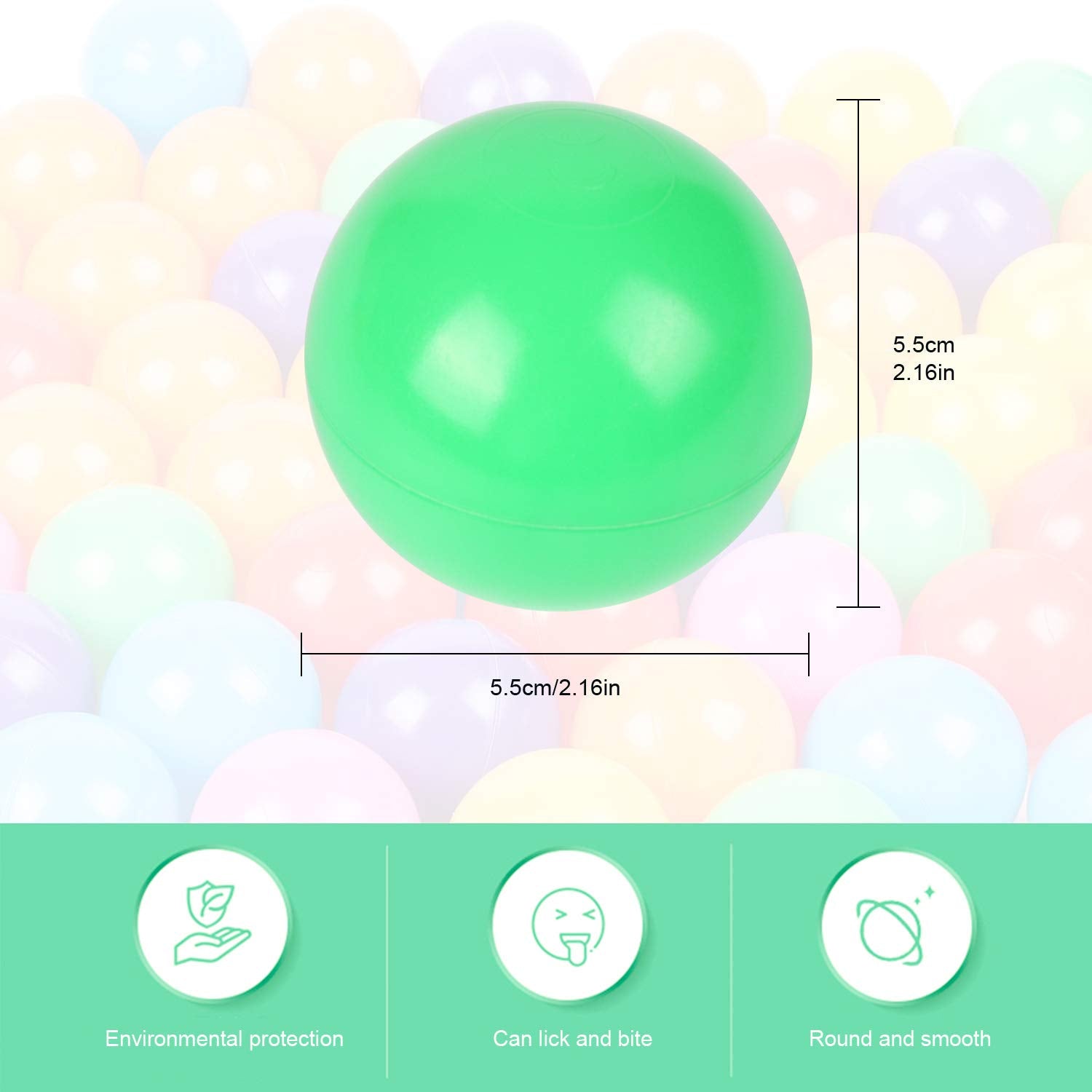 TRENDBOX ball pit balls 2.2-inch toddler size for easy grasp