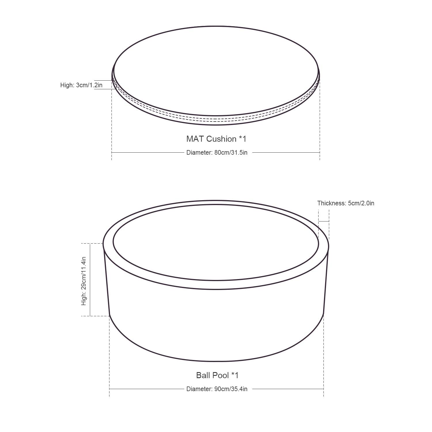 TrendBOX ball pit two-part design enables simple assembly and compact storage.