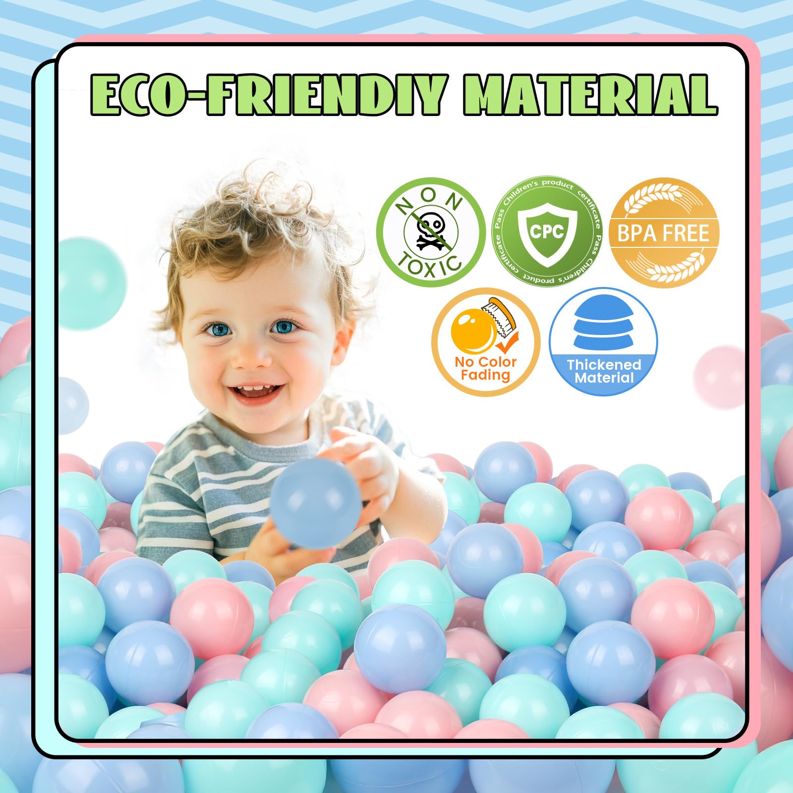 Trendbox crush-proof plastic balls ideal for ball pits and tents.