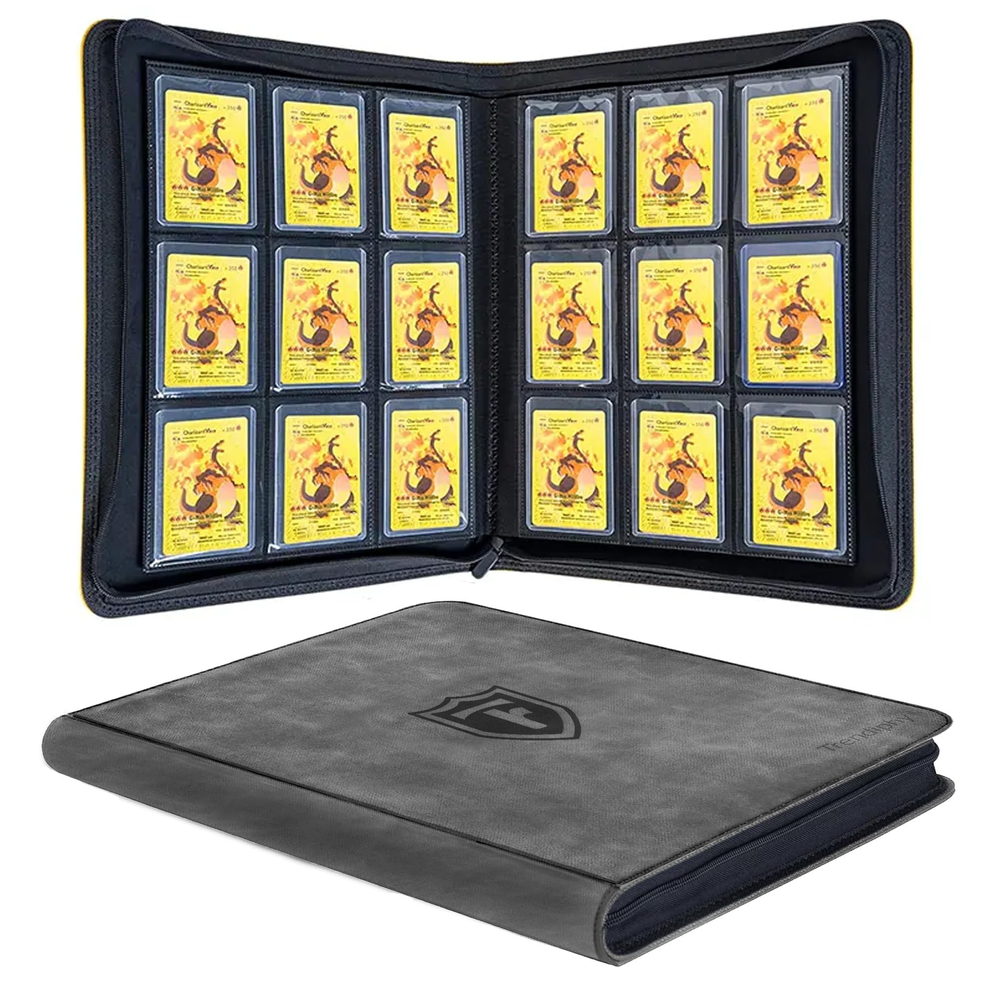 Trendiphy top loader binder closed with 9 pockets for compact, organized card storage.