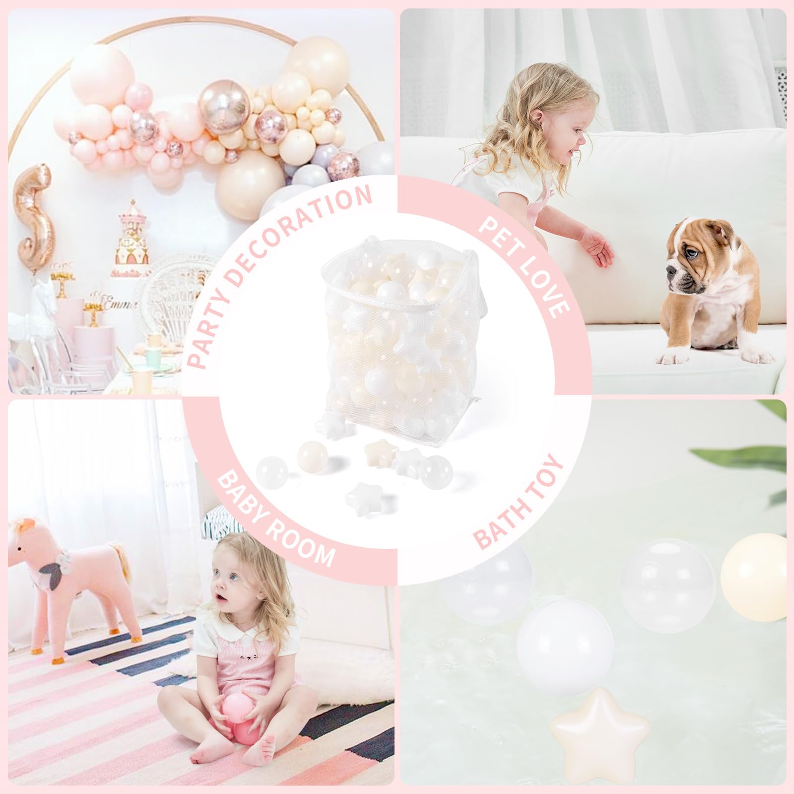 TrendPlay beige and clear color theme enhances festive setups