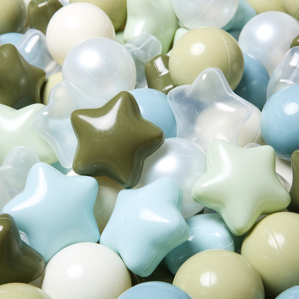TRENDPLAY Creamy Green round balls promote easy grasp for little hands.