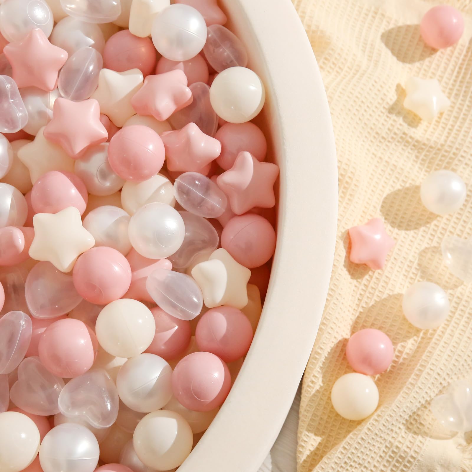 TRENDPLAY heart shaped pit balls adding festive flair for parties and sensory exploration