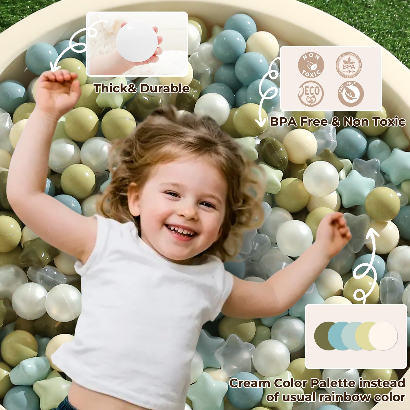 TRENDPLAY Star Ball Pit Balls clear variant used as party decor.