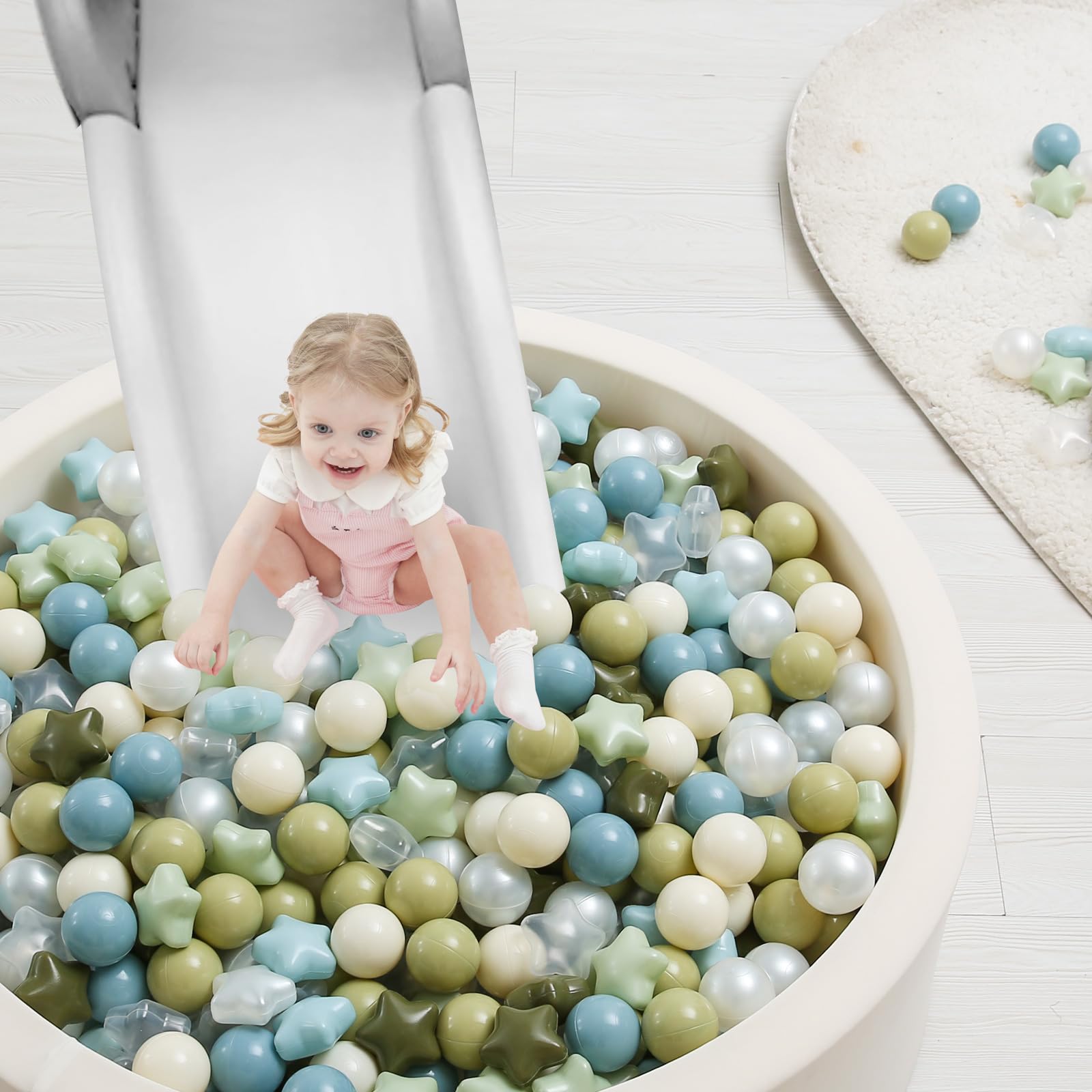 TRENDPLAY Star Ball Pit Balls in a bright playroom setup for fun.