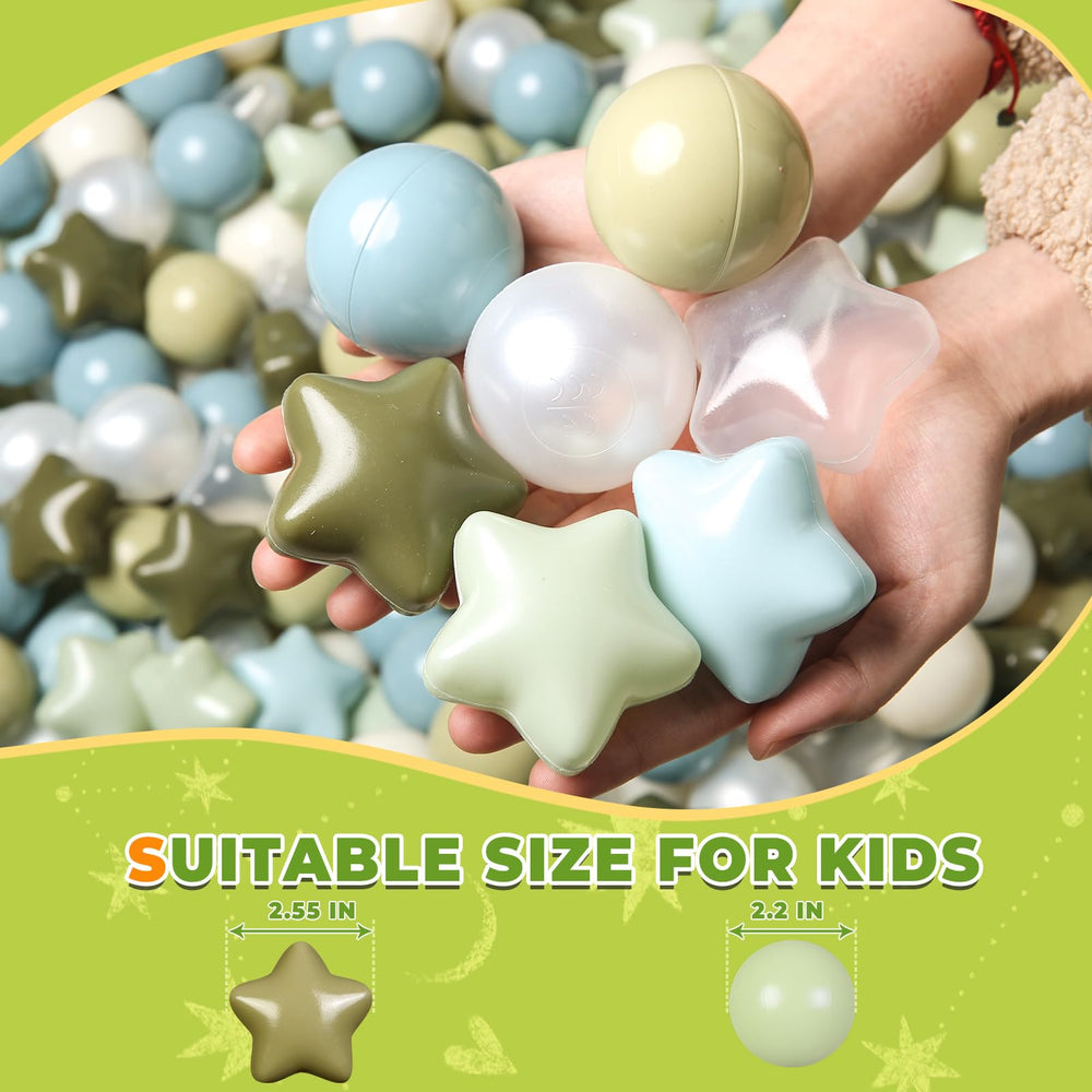 TRENDPLAY Star Ball Pit Balls pearl finish for sensory exploration.