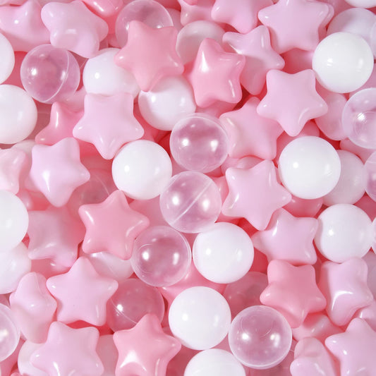TrendPlay Star Ball Pit Balls in pink spark imaginative play for toddlers.