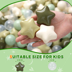 TRENDPLAY star-shape balls pile demonstrates colorful shapes enhancing early color recognition.