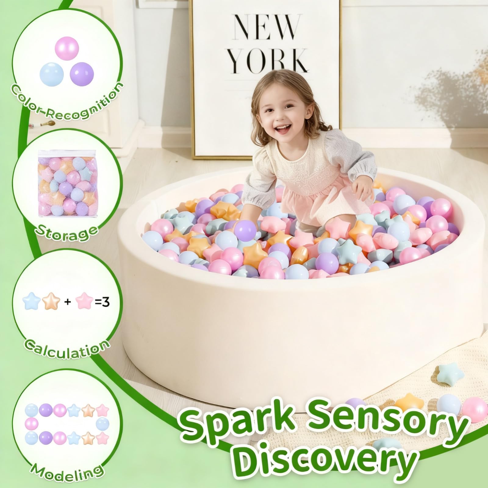 TRENDPLAY star-shape balls encourage imaginative play during pit time