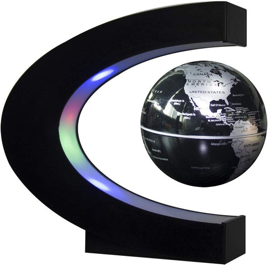 Trenzsary floating globe with LED lights adds modern desk ambiance