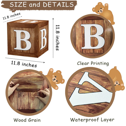 TREWAVE neutral woodgrain backdrop for versatile gender reveal decor