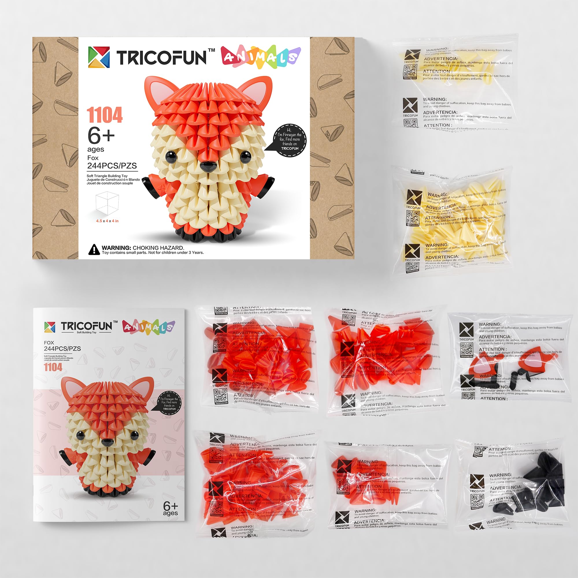 Tricofun soft silicone building blocks provide skin-friendly, durable building experience.