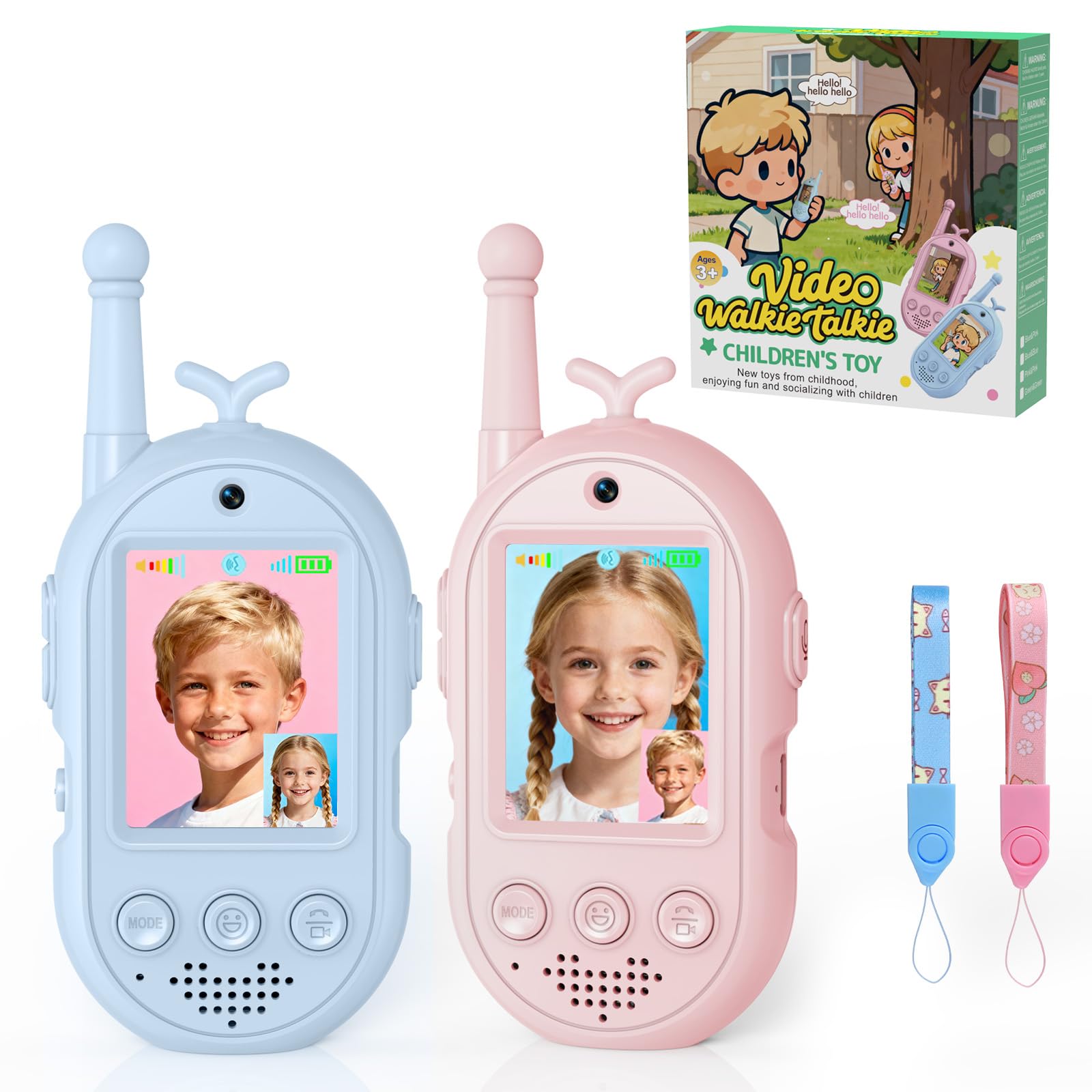 Trigowalt video walkie camera front view for real-time chats during playtime