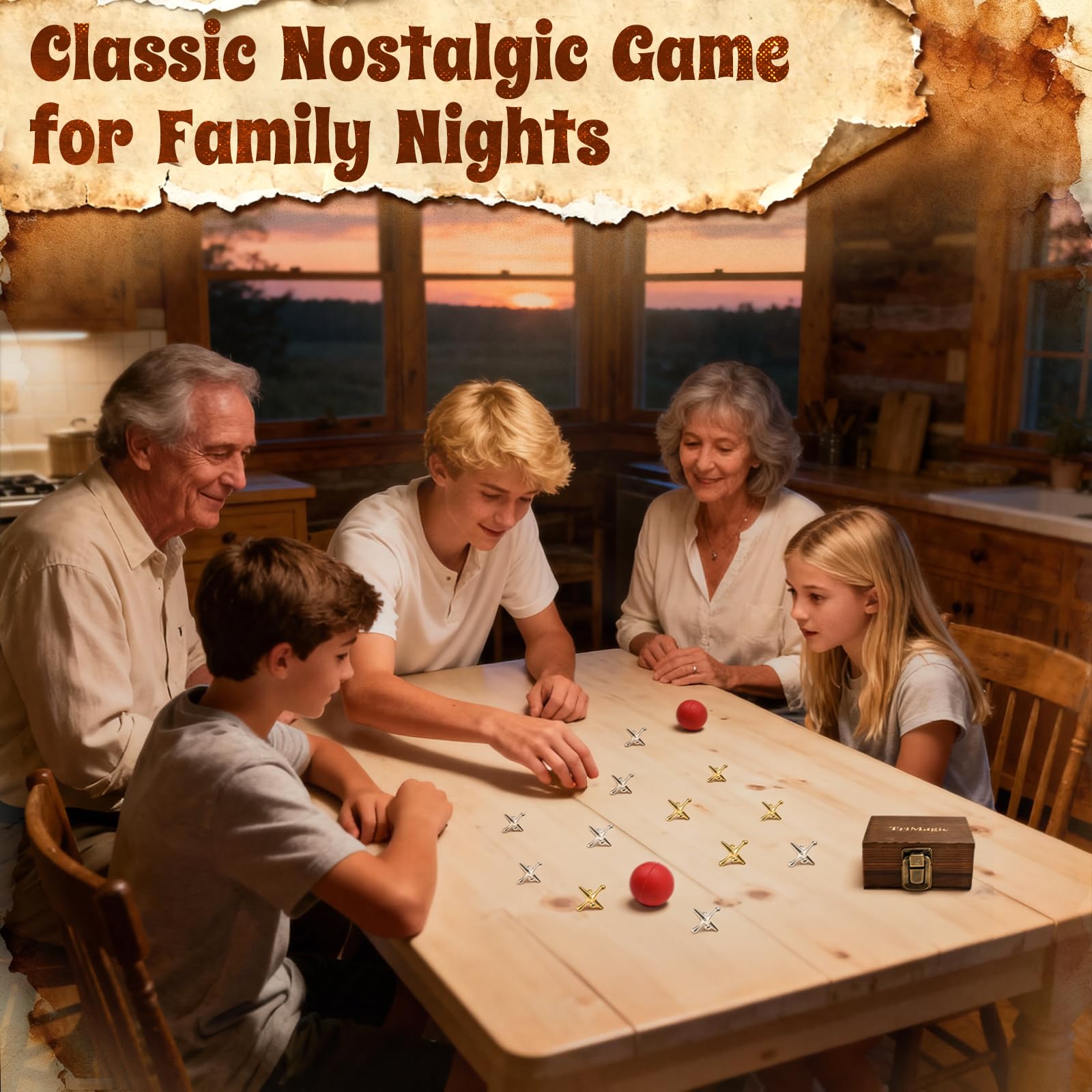 TriMagic jacks set includes 20 gold and silver pieces for group play