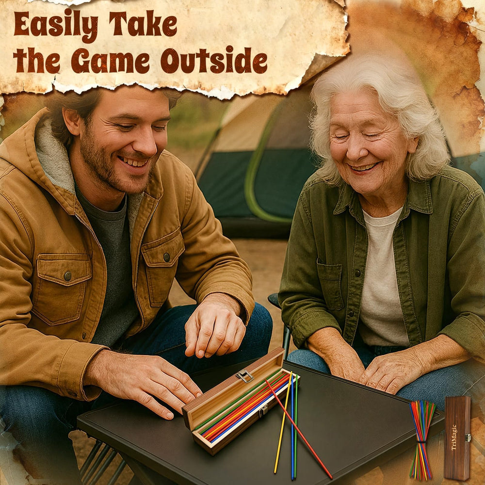 TriMagic Pick Up Sticks bright colors help players see targets and lift carefully