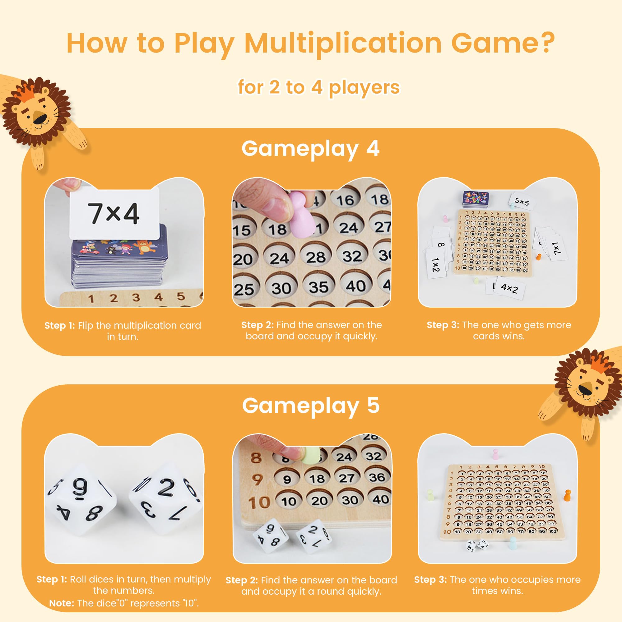 TRIOSEA multiplication cards colorful to boost engagement and memory