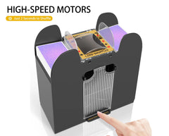 Triplgoat shuffler powered by USB-C for versatile power options.