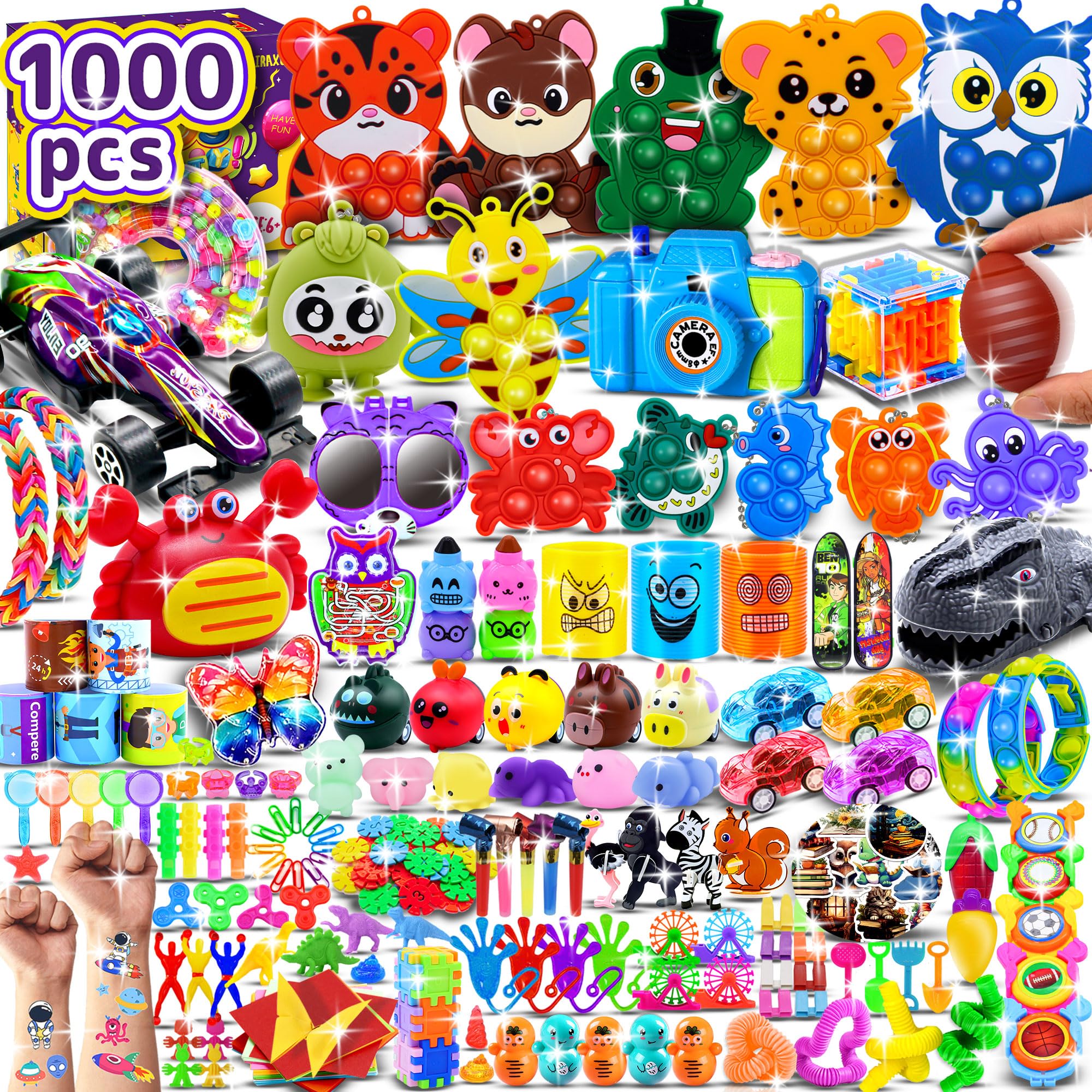 TRIRAXUS 1000-pcs party favors with colorful toys for kids' celebrations