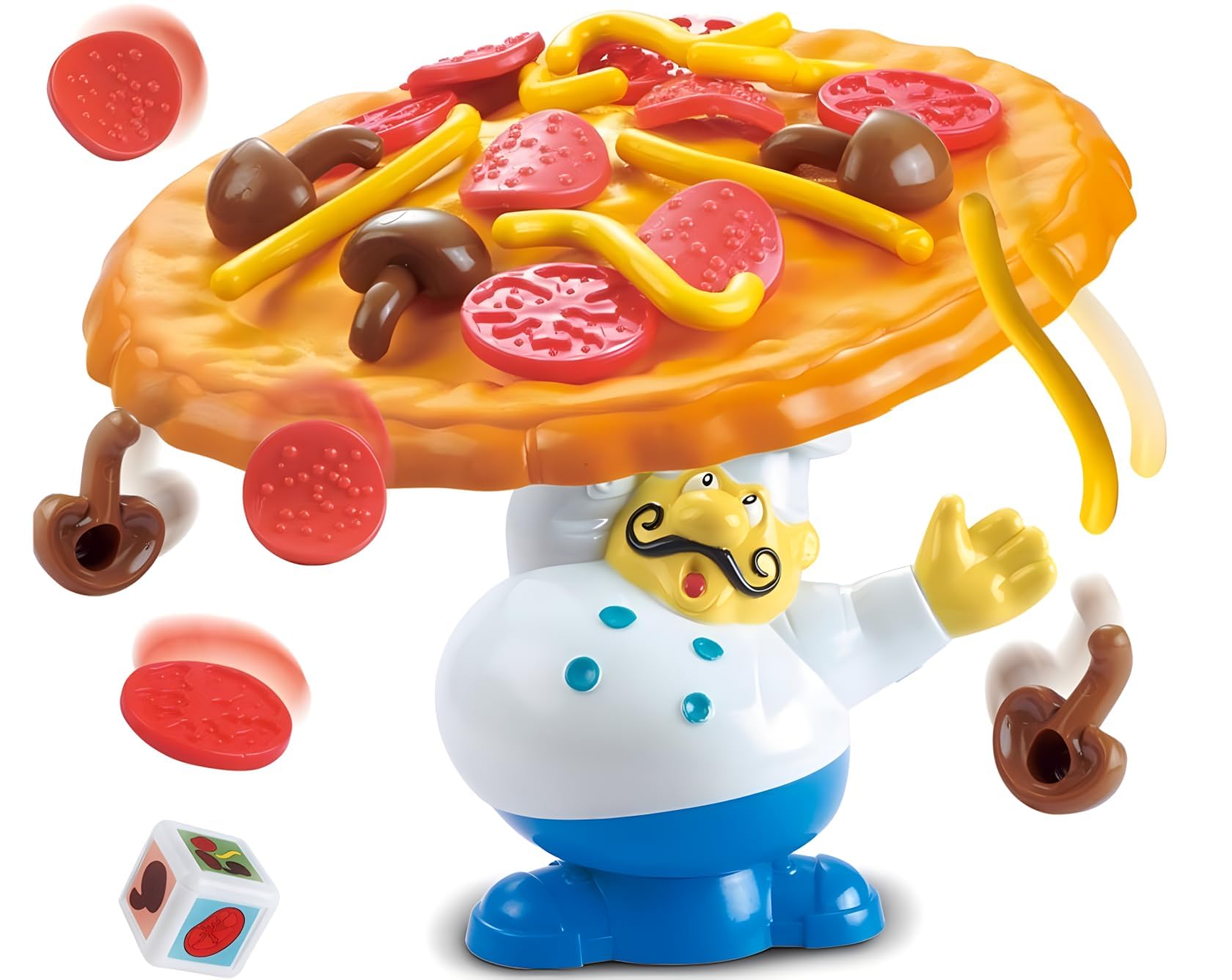 Trisquirrel Topple Pizza Game pizza base ready for toppings and family-friendly fun.