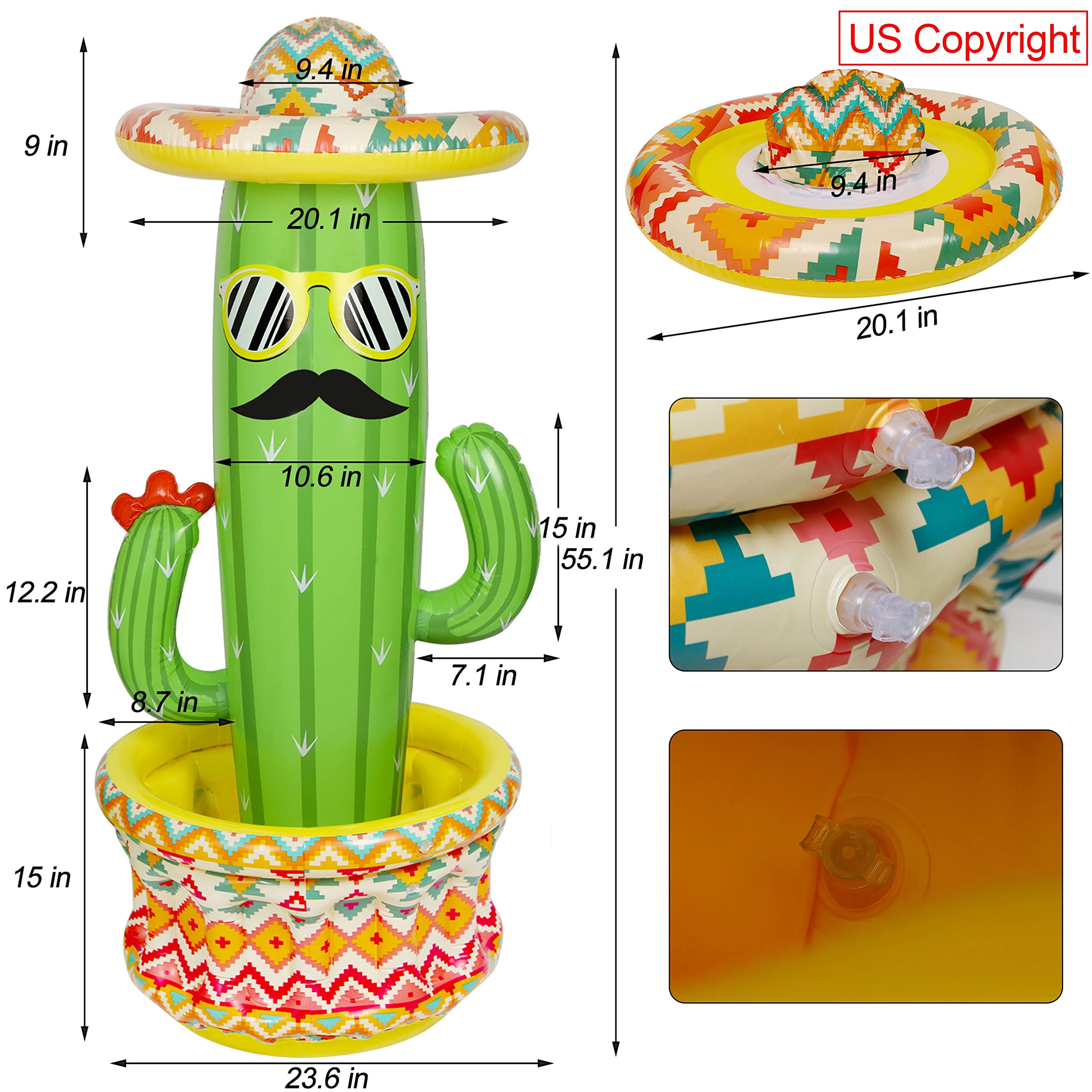 Triumpeek cactus cooler with large dimensions suitable for family gatherings.