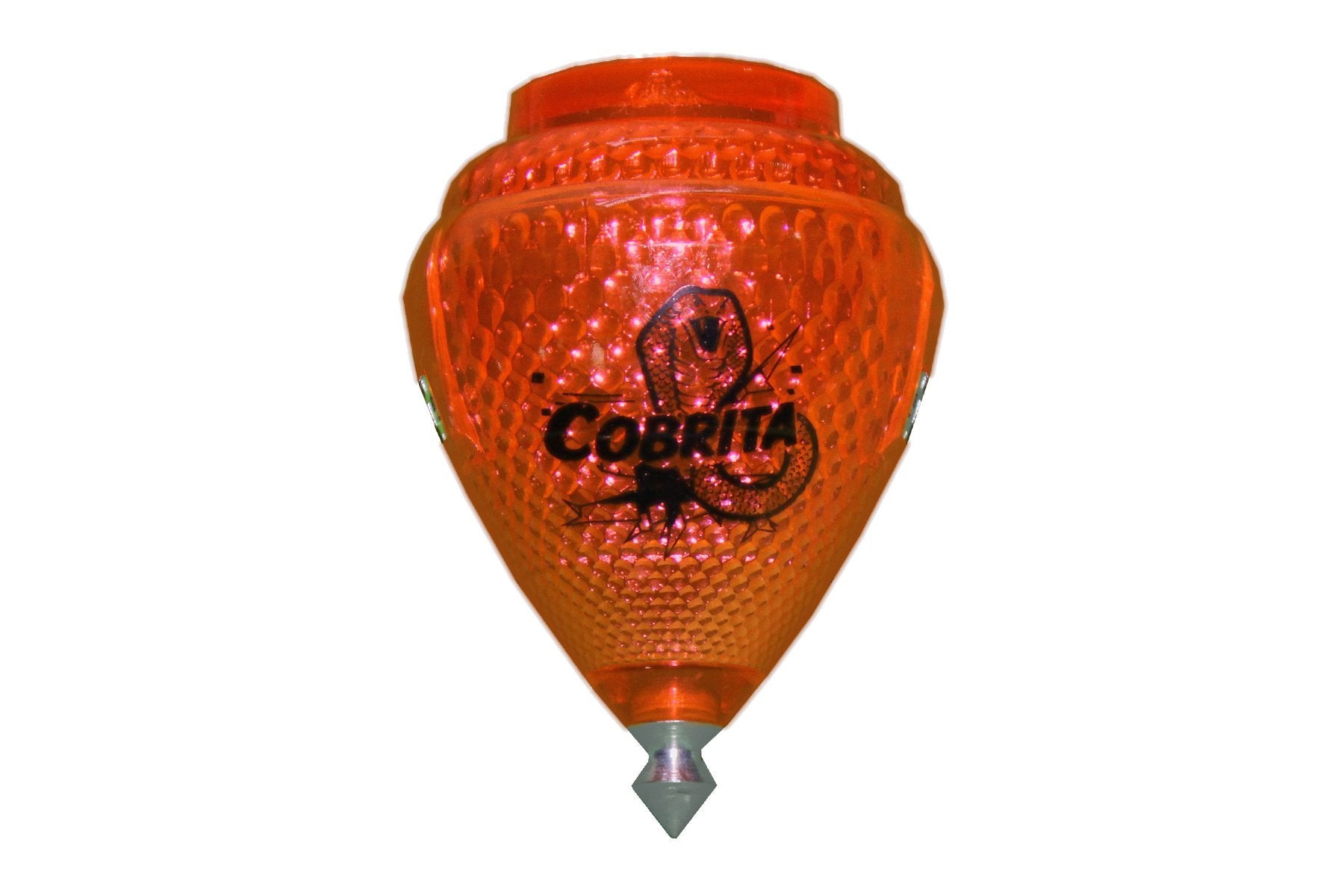Trompo Cometa Cobrita measures 2.8 inches tall by 2 inches wide.