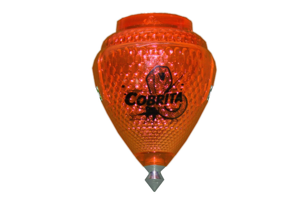Trompo Cometa Cobrita measures 2.8 inches tall by 2 inches wide.