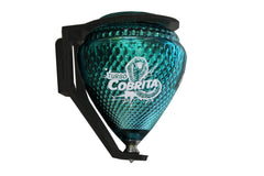 Trompo Cometa Cobrita includes four tops, strings, finger stars, and belt clips.