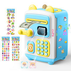 TROTK Piggy Bank front view with Face ID unlock for secure kid savings.