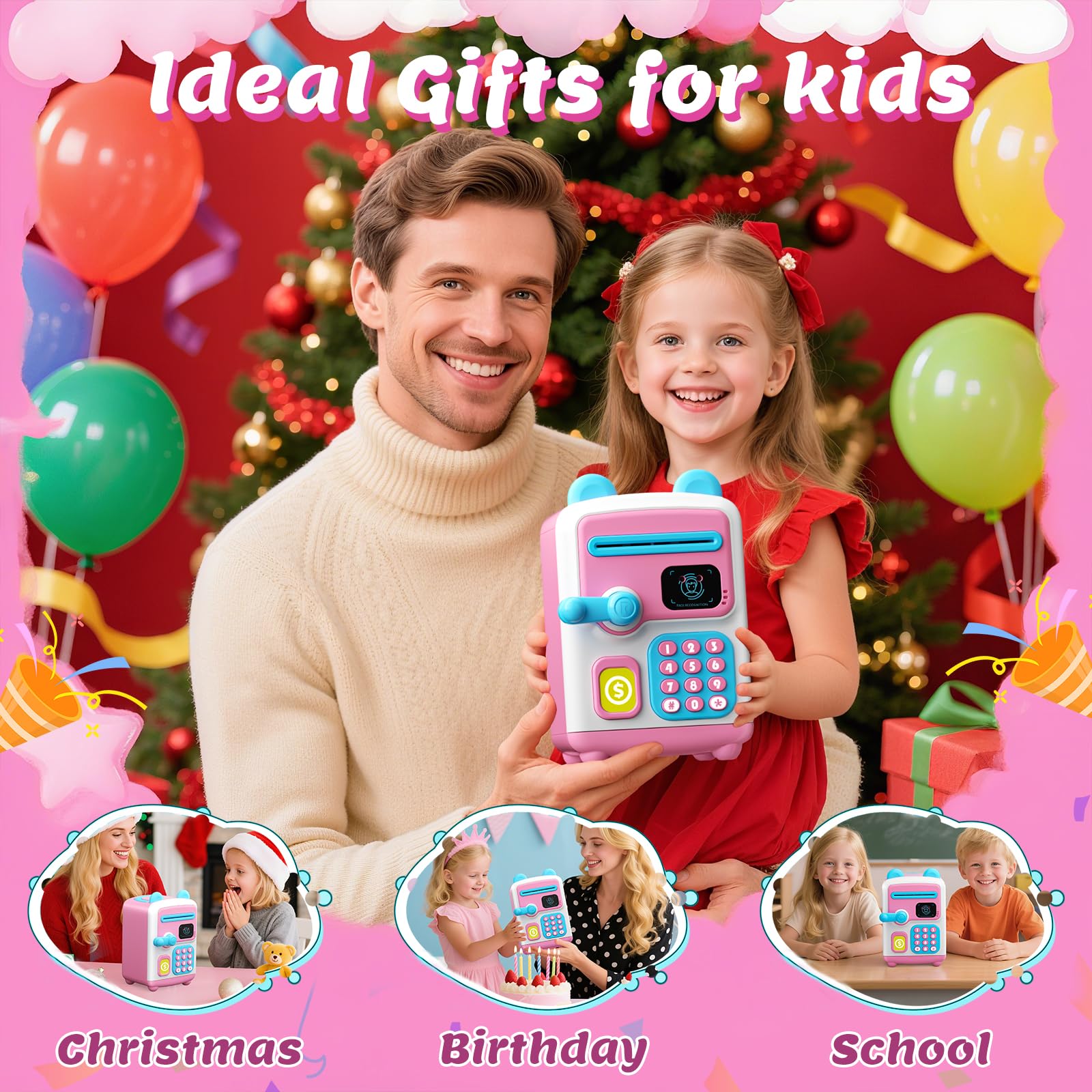 TROTK Upgraded Piggy Bank gift-set includes stickers and user guide for gifting.
