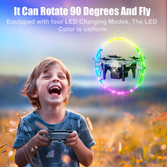 Troujo Kids Drone in 90° surround flight for panoramic views.