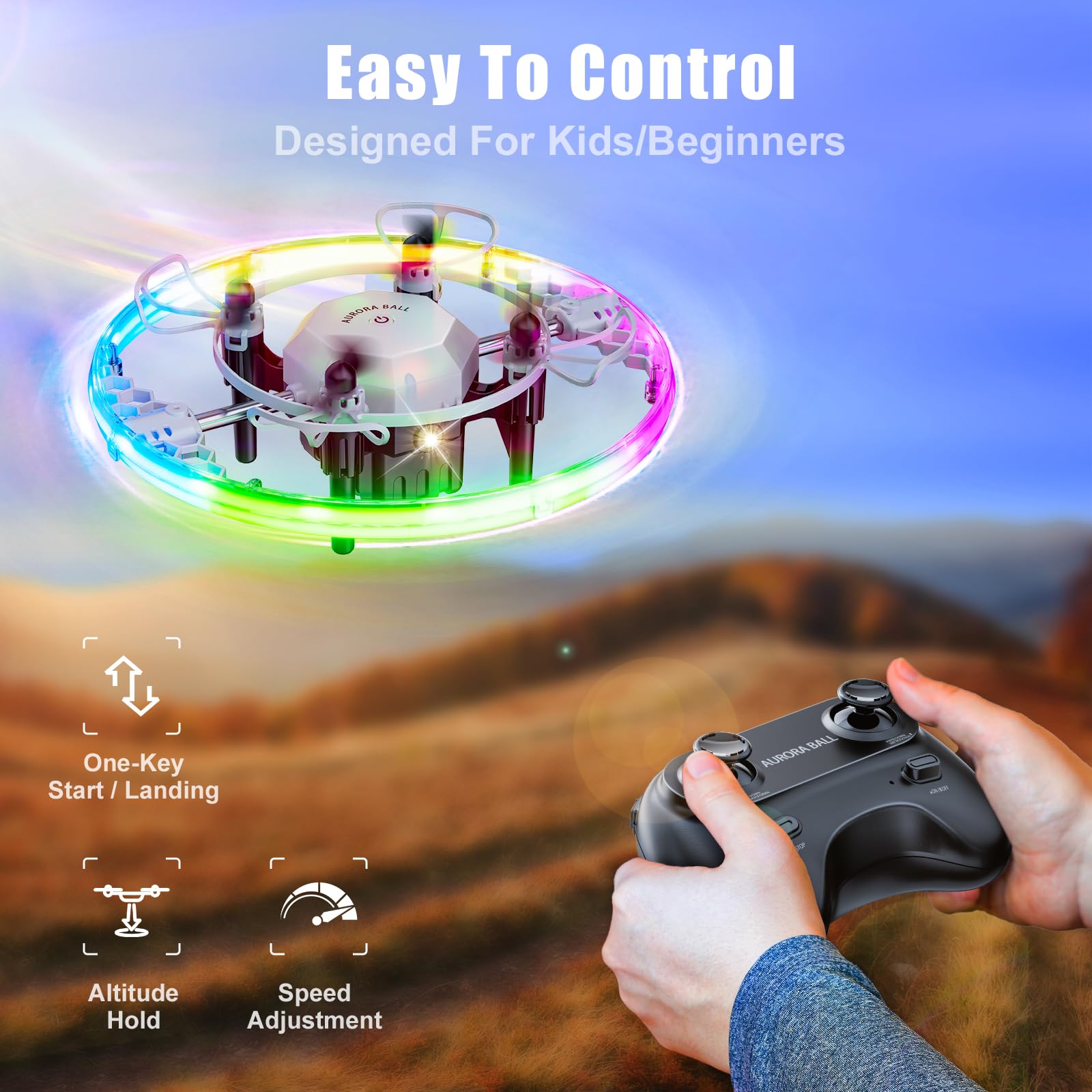 Troujo Kids Drone with a durable ABS body and extra blades included.