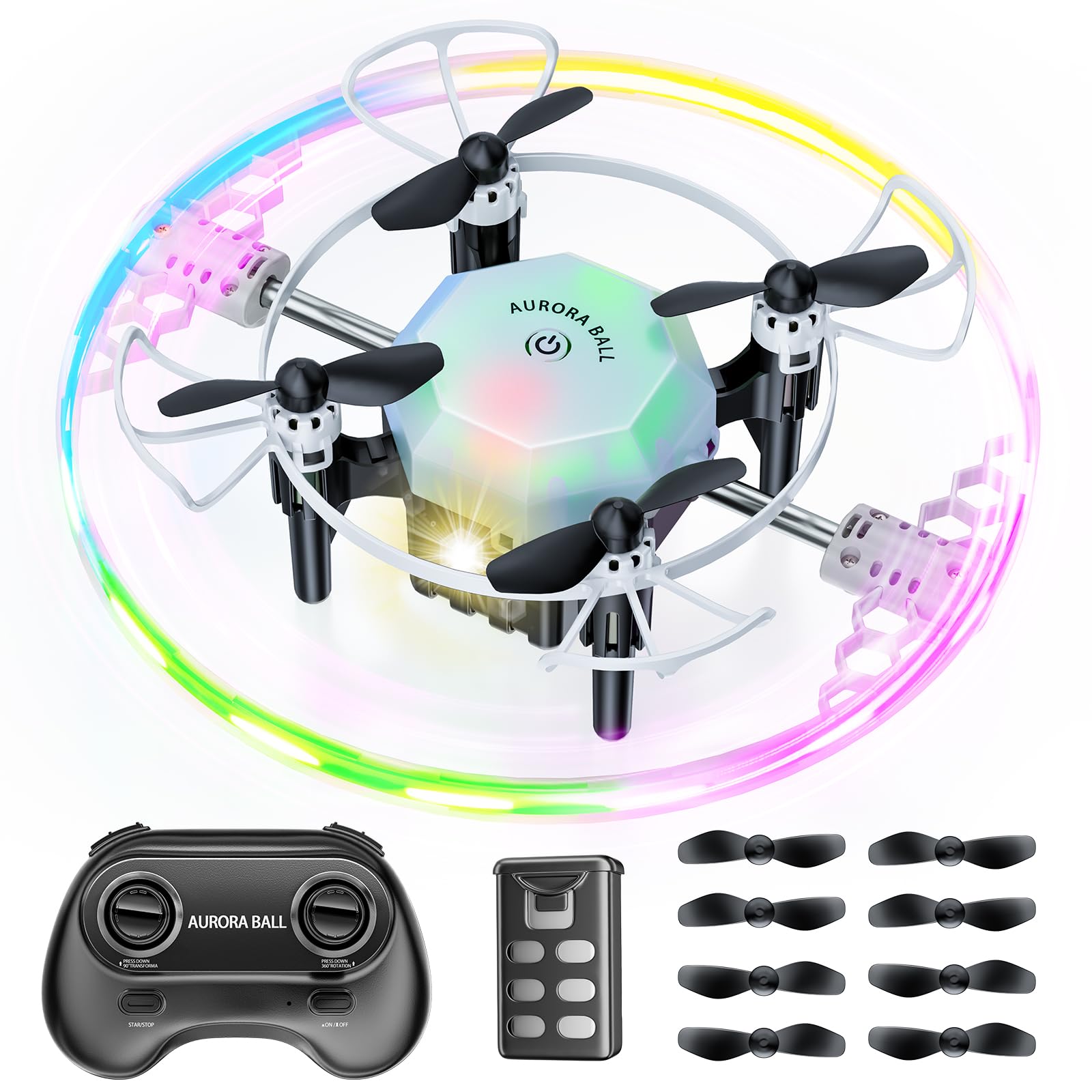 Troujo Kids Drone with bright LED lights for vivid night flights.