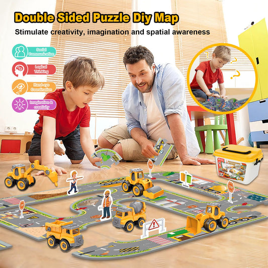 Trovogil excavator take apart truck shown in action supports imaginative building sessions for kids.